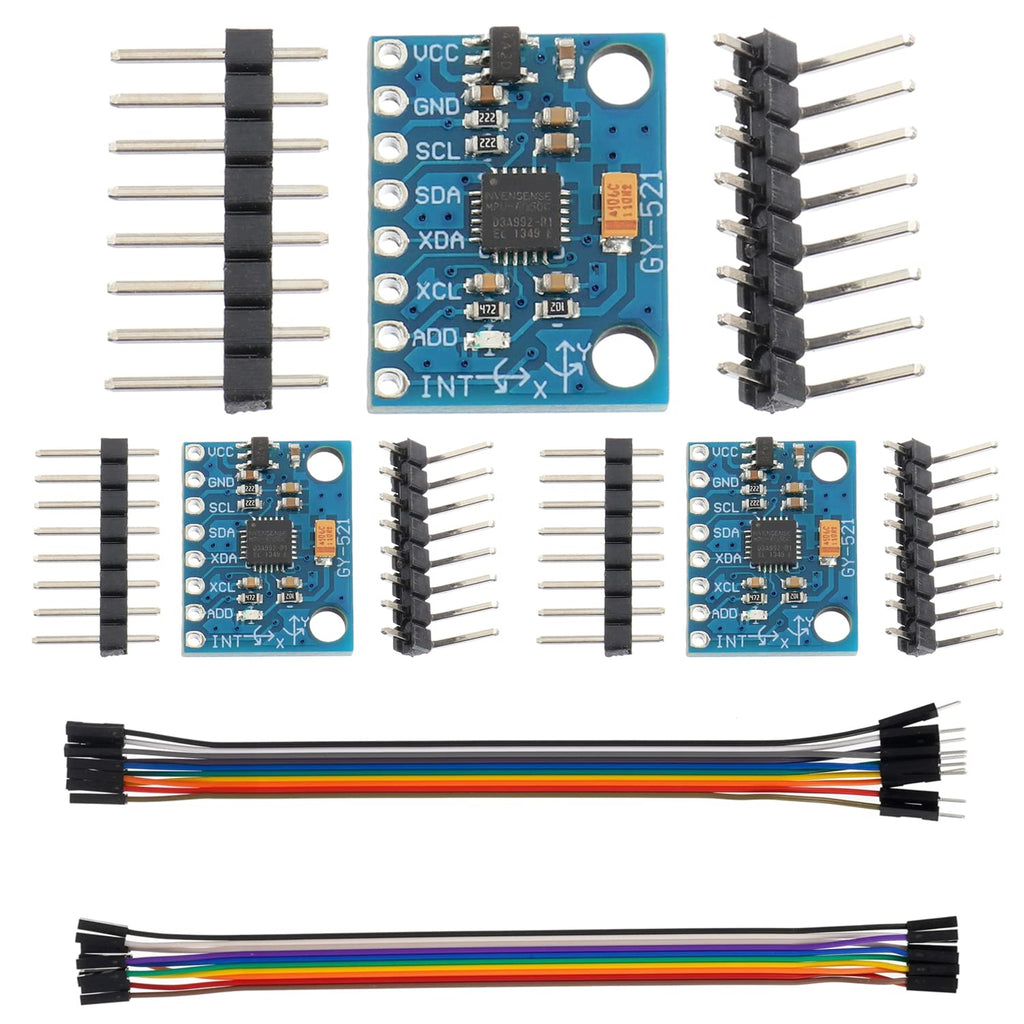  [AUSTRALIA] - EPLZON Pack of 3 MPU-6050 GY-521 MPU6050 3 Axis Acceleration Sensor Module 6 DOF Gyroscope Sensor Module 16 Bit AD Converter Data Output IIC I2C for Arduino (Pack of 3)