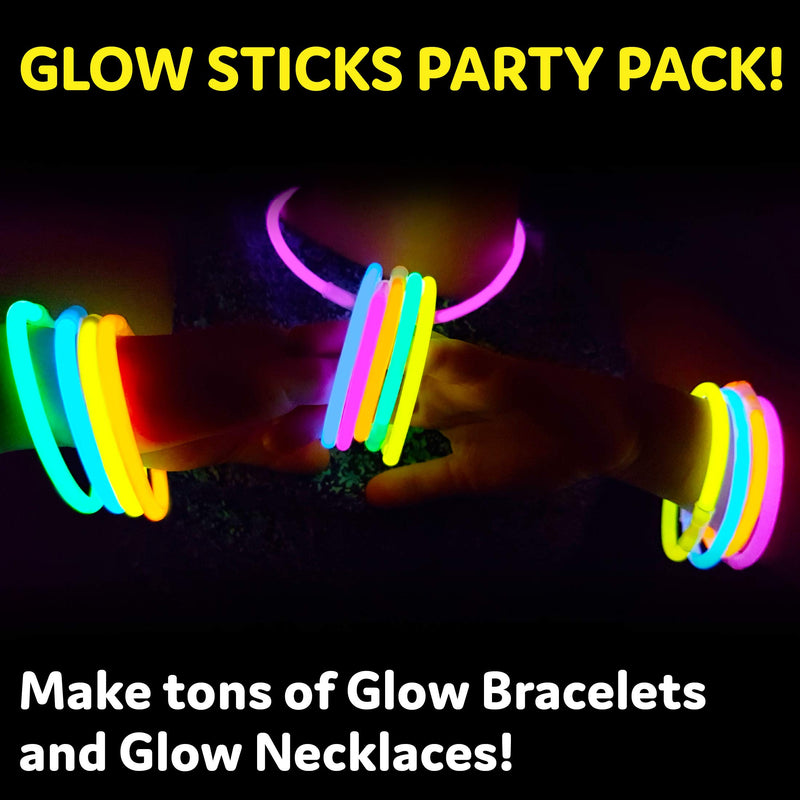 PartySticks Glow Sticks Party Supplies 100pk - 8 Inch Glow in the Dark Light Up Sticks Party Favors, Glow Party Decorations, Neon Party Glow Necklaces and Glow Bracelets with Connectors 100 Pack - LeoForward Australia