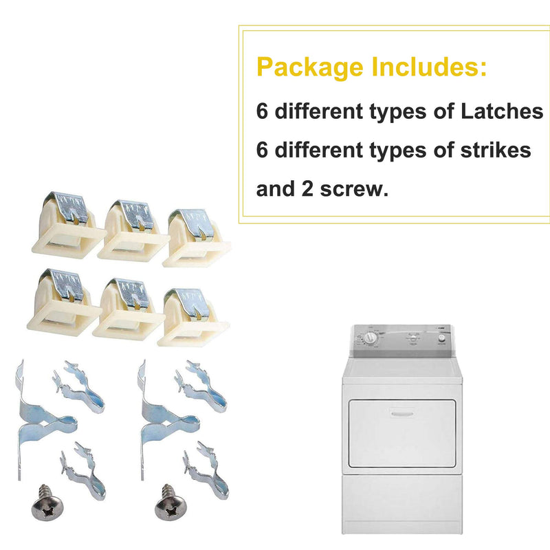 Ketofa 279570 Dryer Door Latch Strike Kit for Kenmore Whirlpool Parts AP2153772 LA-1003 5366021400 AP3094183 PS2162263 AP4242465 PS475419 PS334230 AP3094183 (Pack of 6) - LeoForward Australia