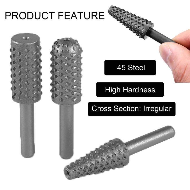 Rotary Burr Rasp Set - 5Pcs Wood Carving File Drill Bits, 1/4 Inch Round Shank Chisel Shaped Embossed Grinding Head DIY Woodworking Power Tools for Polishing, Grinding, Engraving - LeoForward Australia