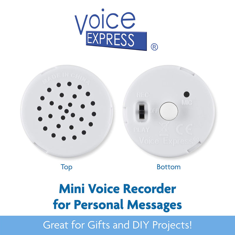 Voice Express 20 Second Voice Recorder, Record Custom Message for Plush Toy, Stuffed Bear Toy, Baby Doll Toy, and Pillow (2 Pack) 2 Pack - LeoForward Australia