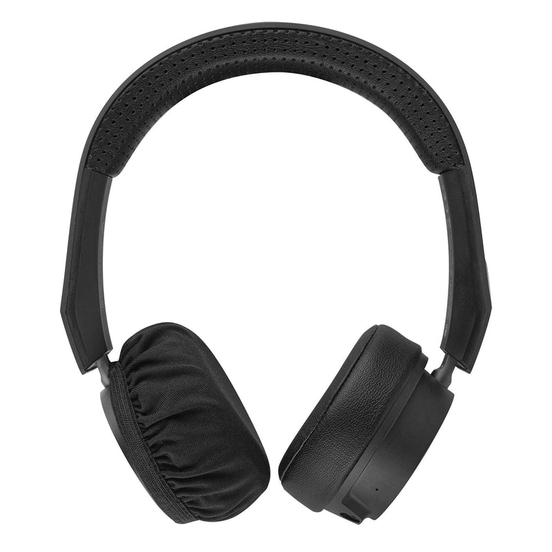  [AUSTRALIA] - Geekria 2 Pairs Flex Fabric Headphones Ear Covers, Washable & Stretchable Sanitary Earcup Protectors for On-Ear Headset Ear Pads, Sweat Cover for Warm & Comfort (S/Black) Black