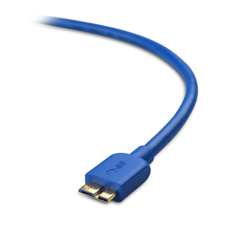  [AUSTRALIA] - Cable Matters Long Micro USB 3.0 Cable 10 ft (External Hard Drive Cable, USB to USB Micro B Cable) in Blue 10 Feet 1