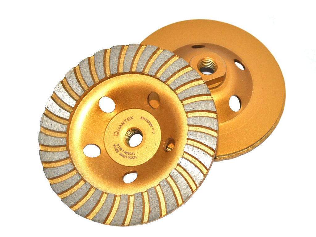  [AUSTRALIA] - M14 gold diamond cup wheel, diameter 125 mm, for angle grinders. Turbo cup wheel, grinding plate gold.