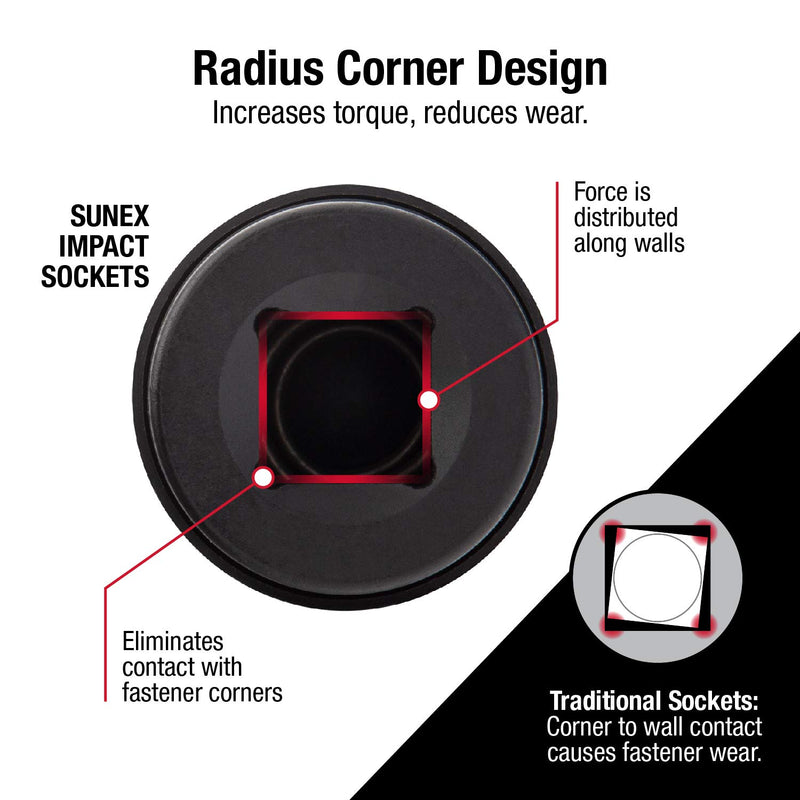  [AUSTRALIA] - Sunex 2300, 1/2" Drive, Universal Impact Joint, Cr-Mo Steel, Radius Corner Design, Flexible, Meets ANSI Standards