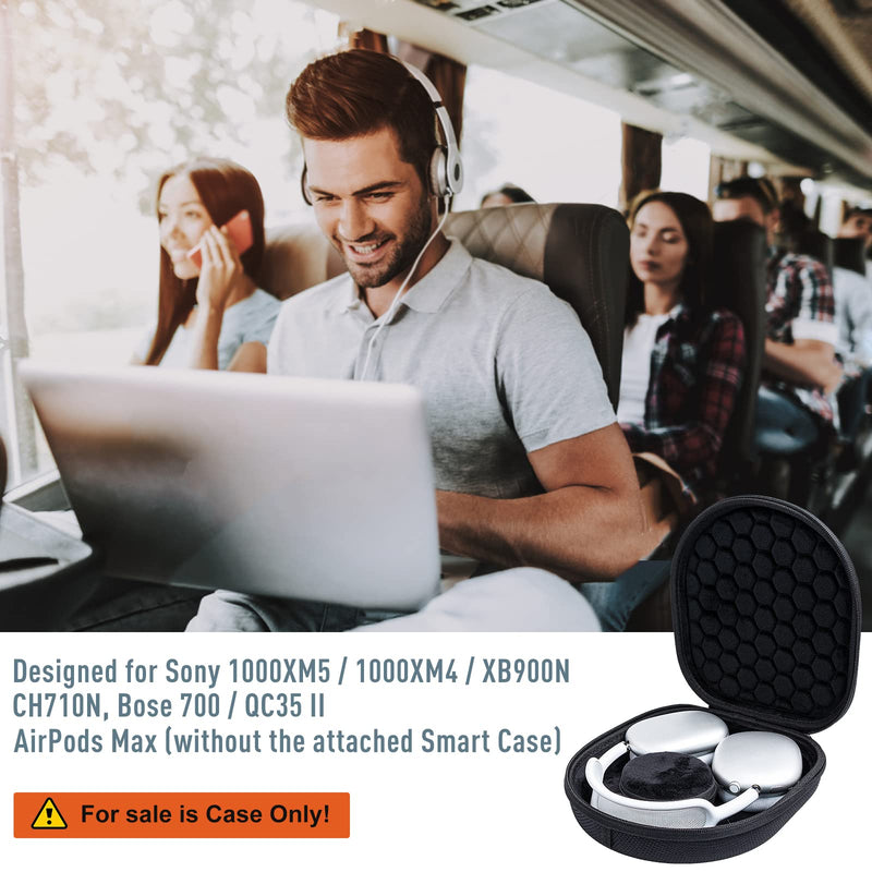  [AUSTRALIA] - ProCase Hard Case for Sony WH1000XM5/ WH1000XM4/ WHXB910N/ WHCH710N/ WHXB900N/ Bose 700/ QC35 II Wireless Noise Cancelling Headphones, Travel Carrying Bag with 2 Dust Covers -Black Black