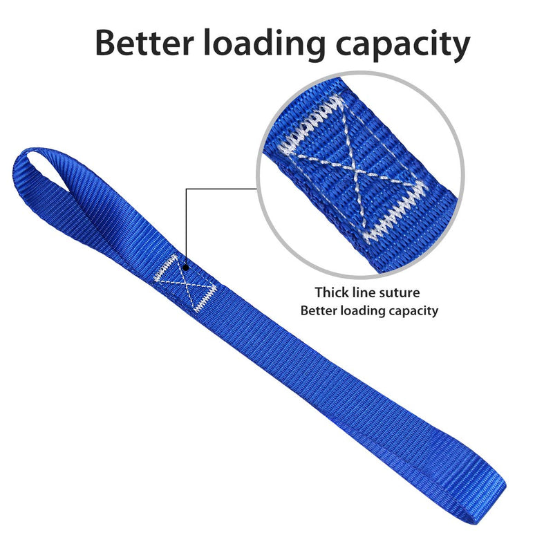  [AUSTRALIA] - JCHL Soft Loop Tie Down Straps (8 Pack) 1800Lbs Load Capacity, 4800Lbs Breaking Strength Heavy Duty Tie Down Loops for Securing ATV UTV Motorcycles Scooters Dirt Bikes Lawn Garden Equipment blue-8Pack