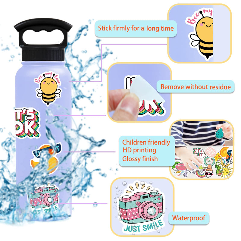  [AUSTRALIA] - 145Pcs Water Bottle Stickers for Girls Teens Kids Waterproof Inspirational VSCO Vinyl Stickers for Laptop Skateboard Aesthetic Trendy Cute Word Stickers School Reward Decals Cute Word Theme