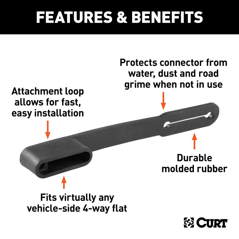  [AUSTRALIA] - CURT 58201 Vehicle-Side 4-Way Flat Trailer Wiring Harness Connector Dust Cover, 4-Pin Trailer Wiring