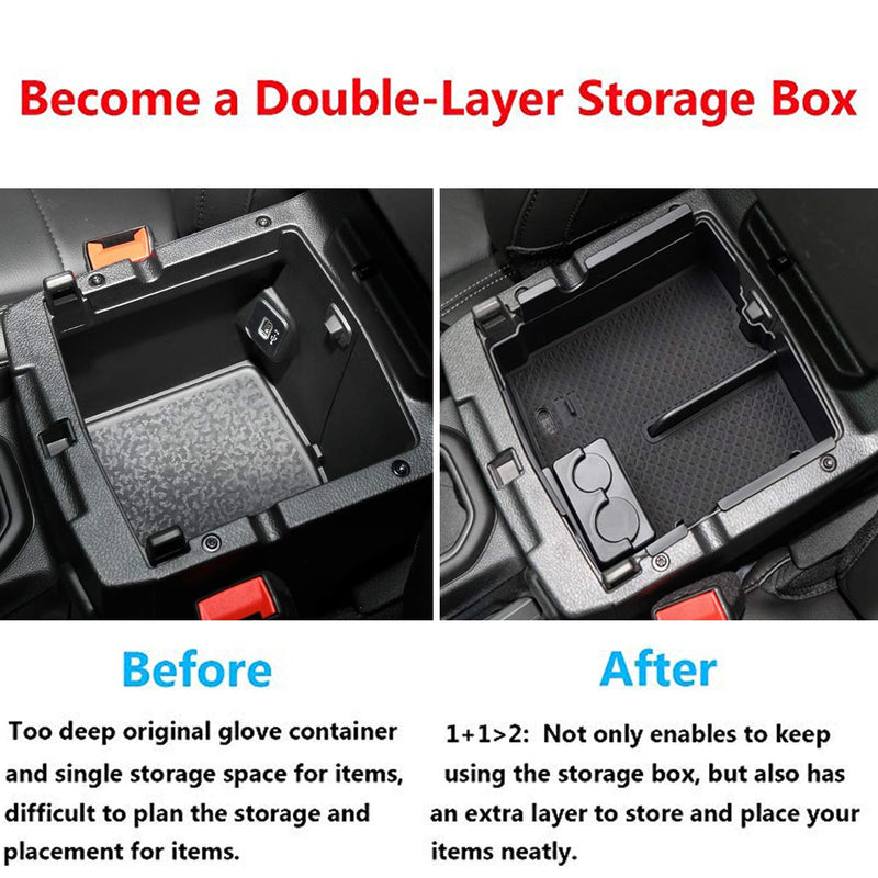  [AUSTRALIA] - TTCR-II Centre Console Organizer Tray for Jeep Wrangler JL/JLU 2018/2019/2020 and Jeep Gladiator 2020, Console Armrest Storage Box Tray with Coin Container