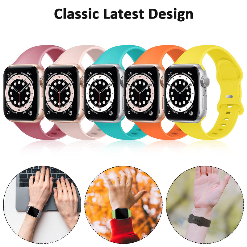  [AUSTRALIA] - TSAAGAN Silicone Band Compatible for Apple Watch Band 38mm 42mm 40mm 44mm 41mm 45mm, Soft Replacement Strap Sport Wristband for iWatch SE Series 7/6/5/4/3/2/1 Women Men Sport Edition A,Black 38/40/41mm S/M