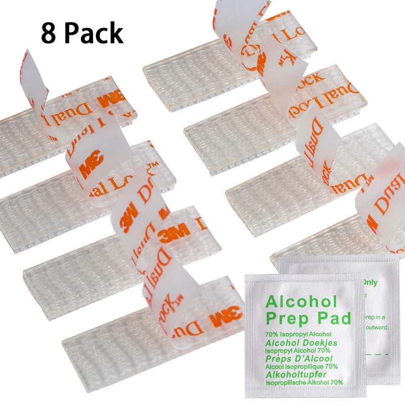  [AUSTRALIA] - YiePhiot EZ Pass/IPass/IZoom/SunPass Mounting Kit - Glue Adhesive Dual Lock Tape, Peel and Stick Adhesive Strips Dual Lock Tape - 8 Strips (4 Sets) with Alcohol Prep Pad