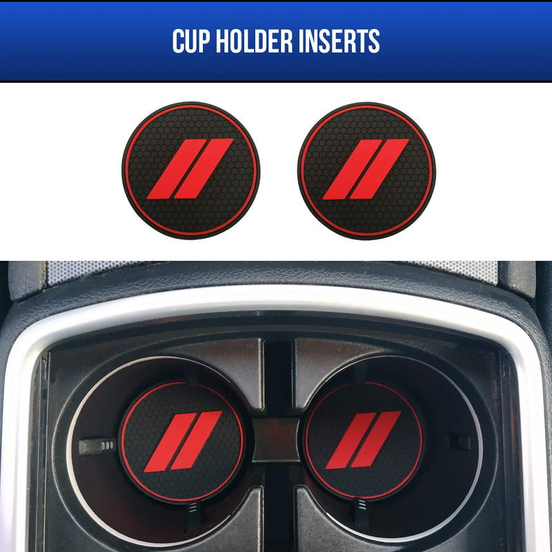  [AUSTRALIA] - GRIDREADY Custom Fit for 2015-2020 Dodge Charger Cup Holder Insert & Center Console Shifter Liner Trim Mats | Custom Fit Non Slip Storage Bin Mat Set | Interior Accessories (4 pcs) Cup Holder & Center Console