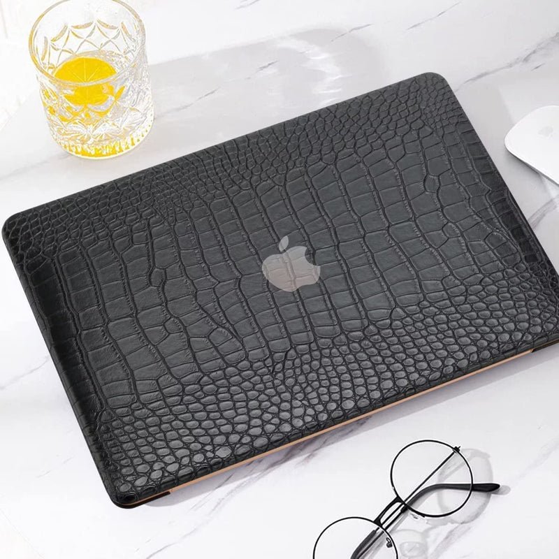  [AUSTRALIA] - iNOTOGG Compatible with MacBook Air 13 Inch Case with Touch ID 2021 2020 2019 2018, Model A2337 M1 A2179 A1932, Classic PU Leather Hard Shell Plastic Case with Keyboard Cover & Screen Protector, Black Air 13.3 A2337 M1 A2179 A1932, 2018-2021