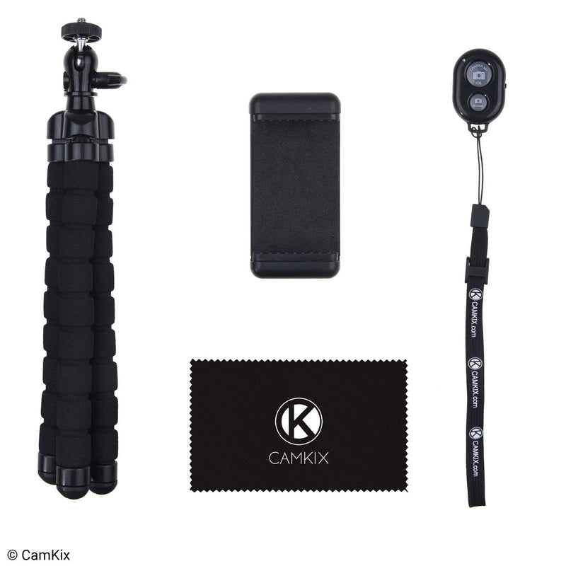  [AUSTRALIA] - Camkix Flexible Octopus Style Tripod and Bluetooth Remote Control Camera Shutter - Use for Video Calls, Online Meetings, Vlogs, Live Streaming, E-Learning - Take Photos and Videos Wirelessly