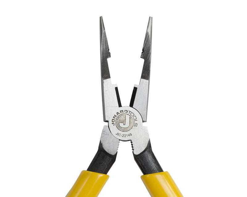  [AUSTRALIA] - Jonard JIC-22148 Combo Crimper Long Nose Plier with Yellow Plastic Handle, 6-7/8" Length