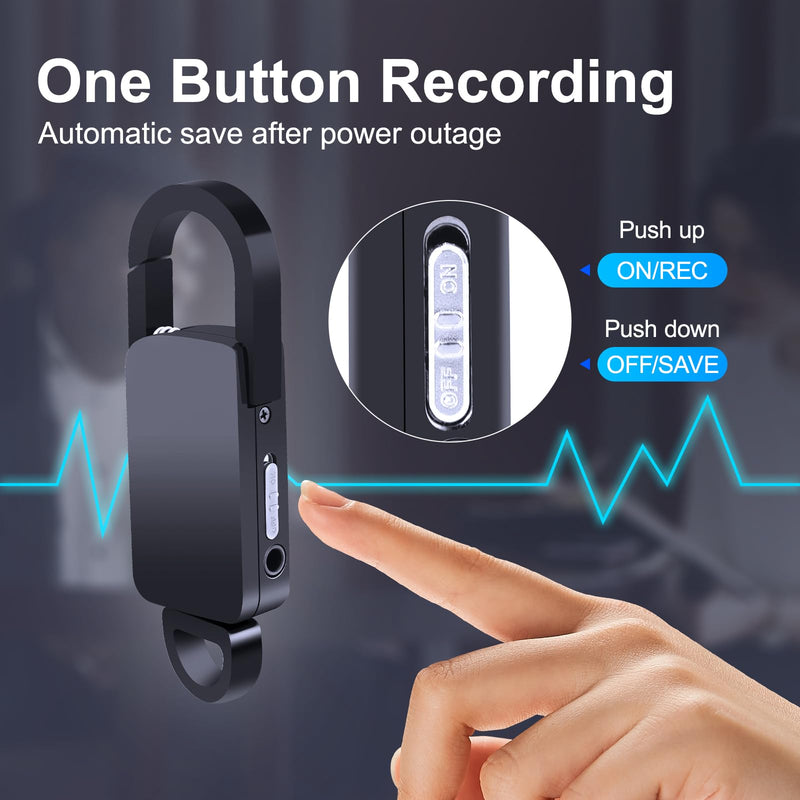  [AUSTRALIA] - King Ma Digital Keychain Voice Recorder, Small Audio Recorder Activated Listening Devices with Playback for Lectures/Meetings/Interviews, Intelligent Noise Reduction (32G) 32G