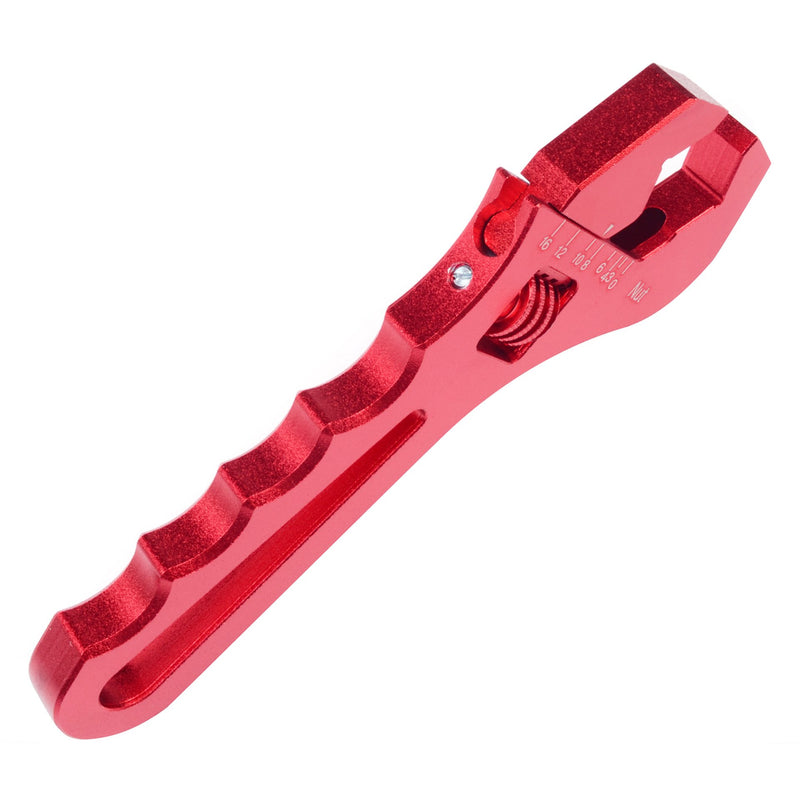 SYKRSS Adjustable AN3-16 Fitting Wrench Aluminun Lightweight Spanner for An Hose Fitting Adapters End Red - LeoForward Australia