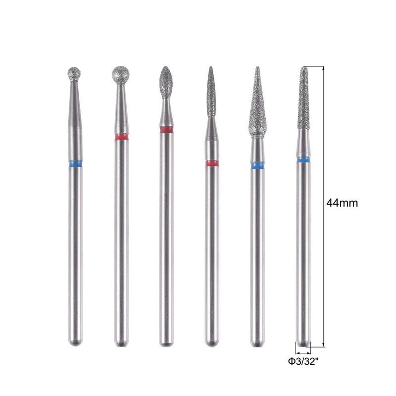  [AUSTRALIA] - uxcell Diamond Coated Grinding Head Drill Bit Set Polishing Trimming Carving Accessories for Metal, Hardwood, Stone, Ceramics, Etc 6pcs