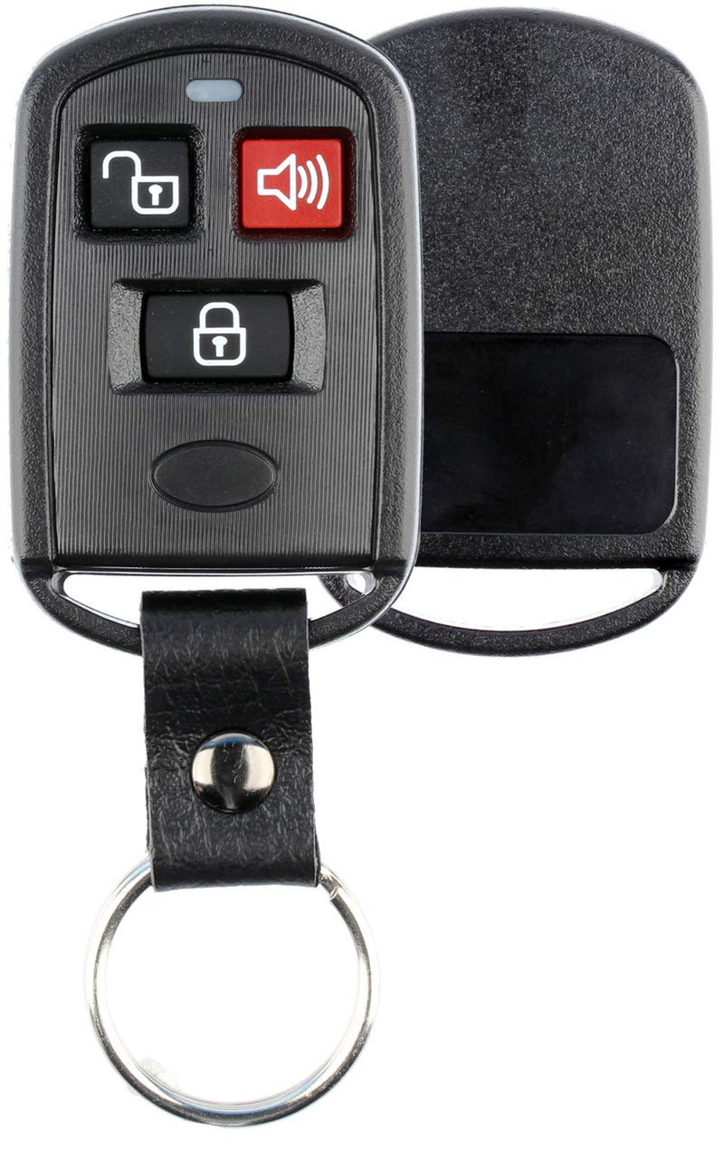  [AUSTRALIA] - KeylessOption Keyless Entry Remote Key Fob Case Shell Button Pad Cover Leather Strap For Hyundai Kia Santa Fe Elantra