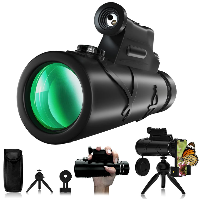  [AUSTRALIA] - 12x50 HD Monocular Telescope with Smartphone Adapter, Upgraded Tripod, BAK-4 Prism FMC Monoculars for Adults, High Power Monocular with Clear Low Light Vision for Outdoor Bird Watching Camping Hiking