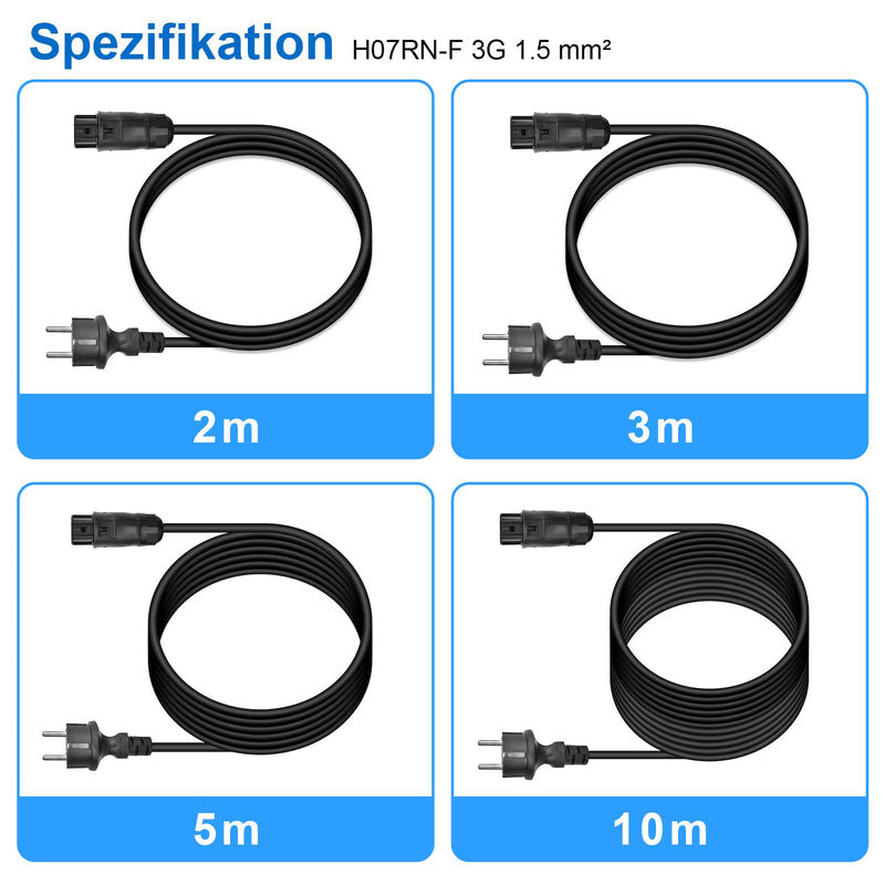  [AUSTRALIA] - Betteri BC01 Balcony Power Plant Cable AC Cable Betteri BC01 Female to Schuko Plug (IP44) Extension Suitable for Old Style DEYE Microinverter 5M