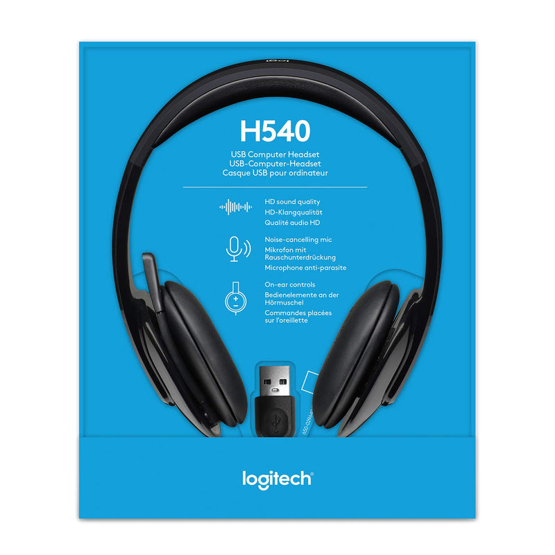  [AUSTRALIA] - Logitech High-performance USB Headset H540 for Windows and Mac, Skype Certified Standard Packaging