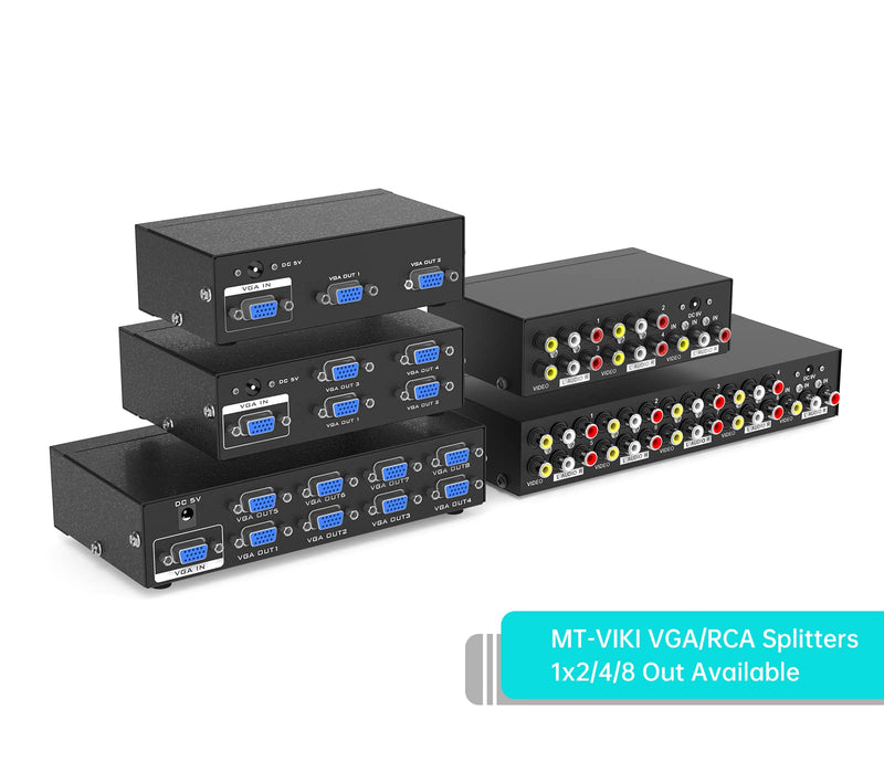  [AUSTRALIA] - MT-VIKI 8 Way 3 RCA Splitter Composite Video Audio Distribution (1 in 8 Out) 1 in 8 out