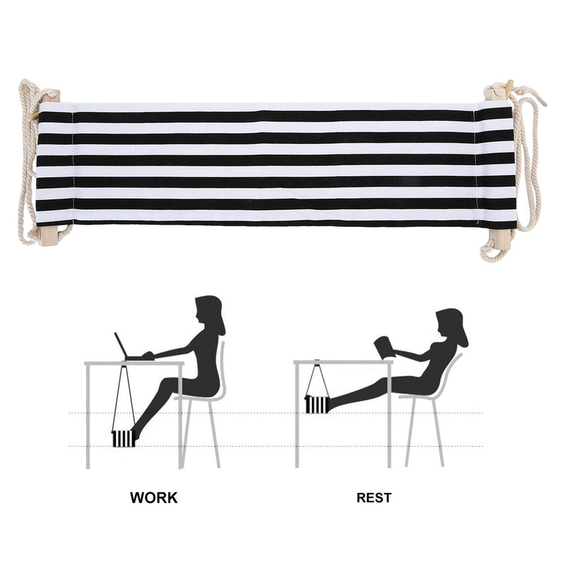 Office Foot Hammock Under Desk Footrest, Adjustable Desk Foot Rest Stand Replace Footstools for Home, Office Study and Relaxing, 1pc/Box Black and White Stripes 03-black and White Stripes - LeoForward Australia