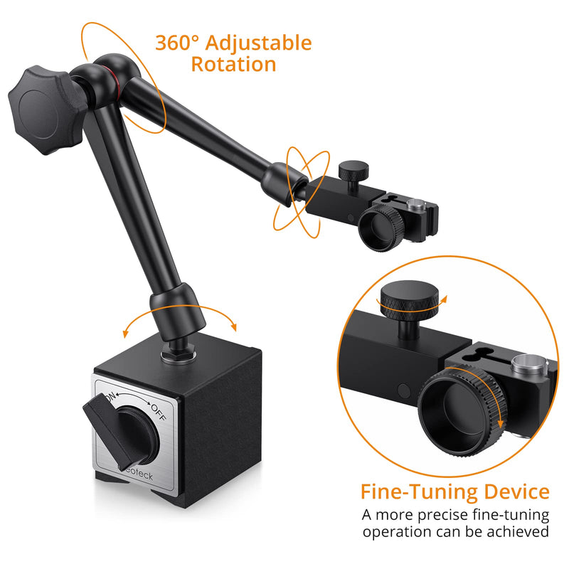  [AUSTRALIA] - Neoteck Magnetic Tripod Measuring Stand for Dial Indicator with Central Clamping Magnetic Dial Indicator Base Made of Steel Stand Holder Measuring Tripod (80kg Max. Tensile Force)