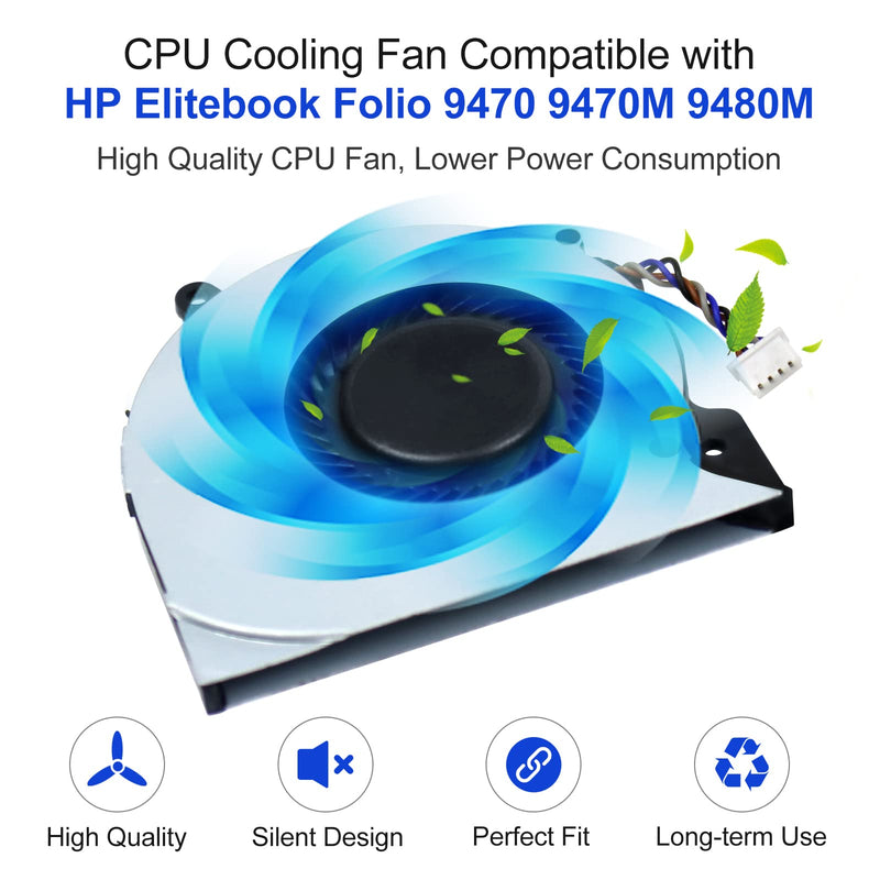  [AUSTRALIA] - S-Union New Laptop Replacement CPU Cooling Fan for HP Elitebook Folio 9470 9470M 9480M P/N: 702859-001(4pins)