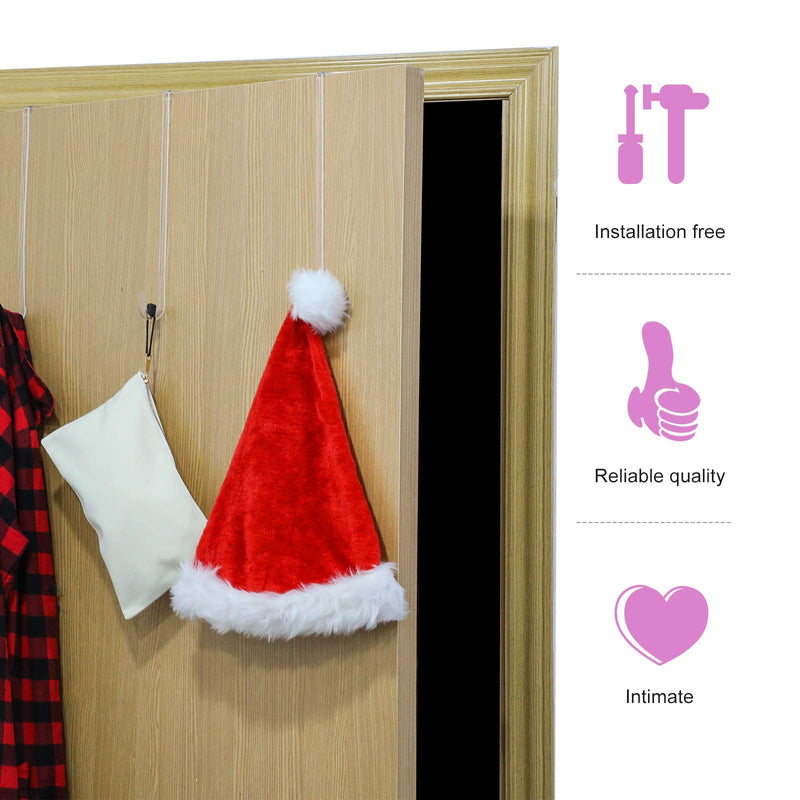  [AUSTRALIA] - Ripeng 6 Pieces Acrylic Door Wreath Hanger for Front Door for Christmas Wreath Over The Door Hanger, Suitable for 0.14 to 0.16 Inch Door Gap, 12 Inches, Clear Transparent