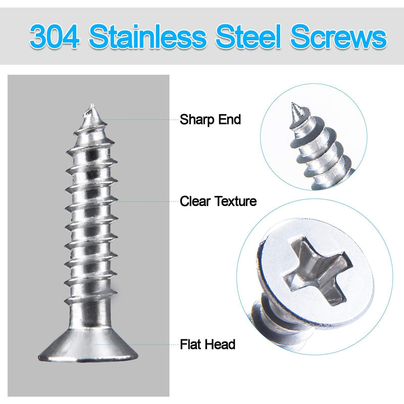  [AUSTRALIA] - 22PCS Mending Plates Flat Brackets Straight Brackets 40mm/1.6inch Stainless Steel Brackets Mending Brace for Wood Shelves Dressers Chairs Cupboard Drawers with Screws