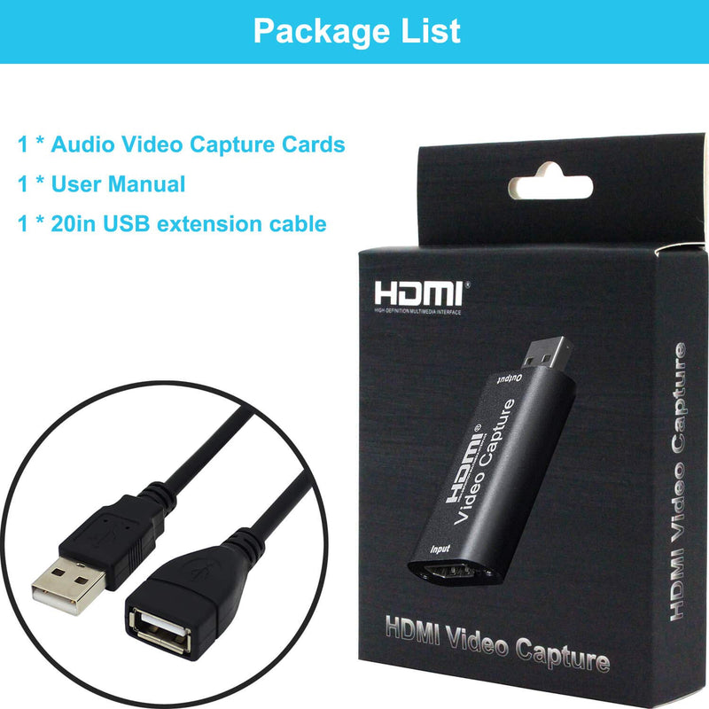  [AUSTRALIA] - BlueAVS HDMI to USB Video Capture Card 1080P for Live Video Streaming Record via DSLR Camcorder Action Cam - Capture 1080P@30Hz (Metal-Gray)