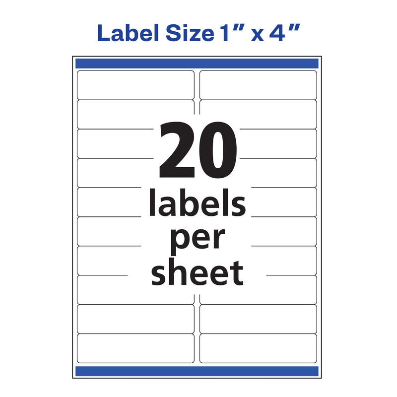 Avery Glossy Clear Rectangle Labels with Sure Feed, 1" x 4", 200 Glossy Clear Labels (36510) 200 Labels - LeoForward Australia