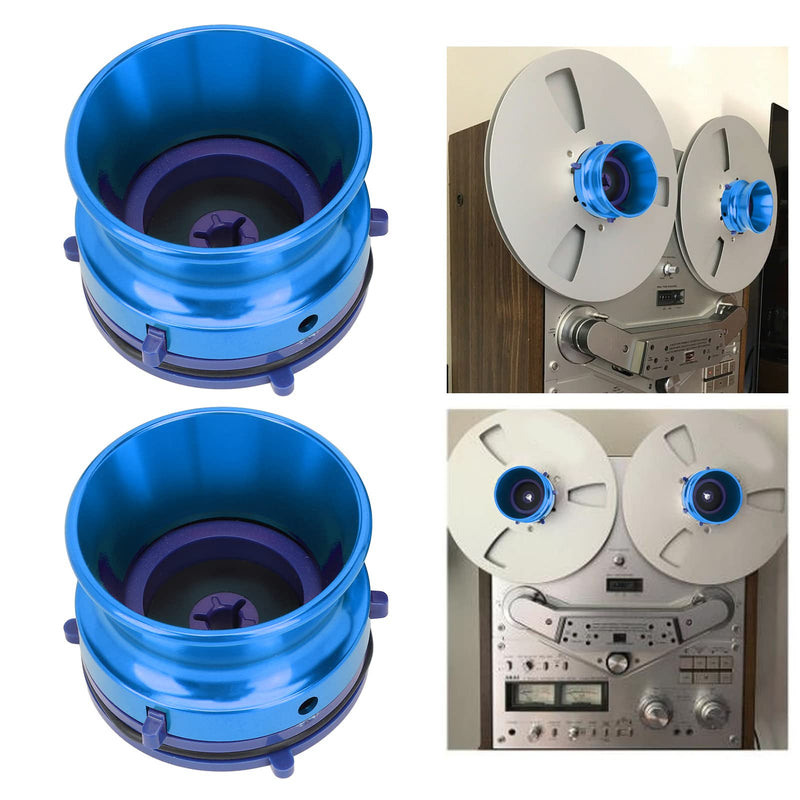  [AUSTRALIA] - 1 Pair Nab Hub Adapters Polished Aluminum Alloy Studer ReVox 10in Reel to Reel Tape Opener Universal Charger for Studer ReVox, for Akai, for Teac, etc, Reel to Reel Tapes. (Blue) Blue