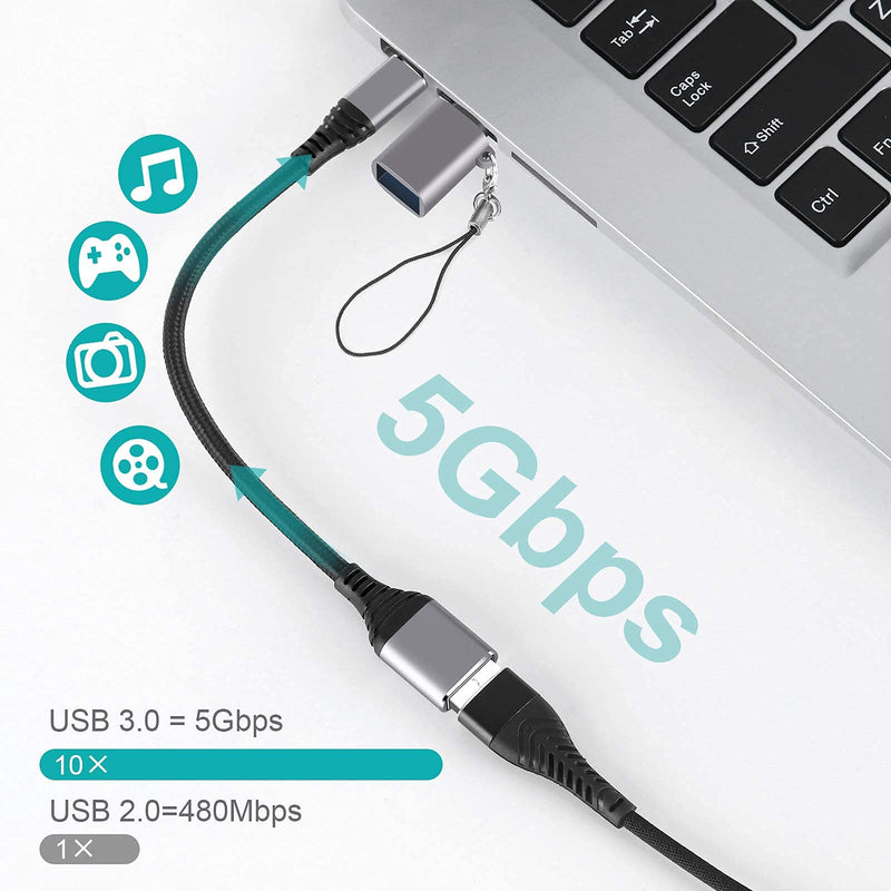  [AUSTRALIA] - Type C OTG Adapter Cable,USB C to USB A,USB C Male to USB Female 3.0 Adapter for Android Phone, MacBook Pro/Air 2020,iPad Pro 2020 ,Samsung Galaxy S20 S20+,Ultra S8 S9 Note 10 and More (2 Pack)