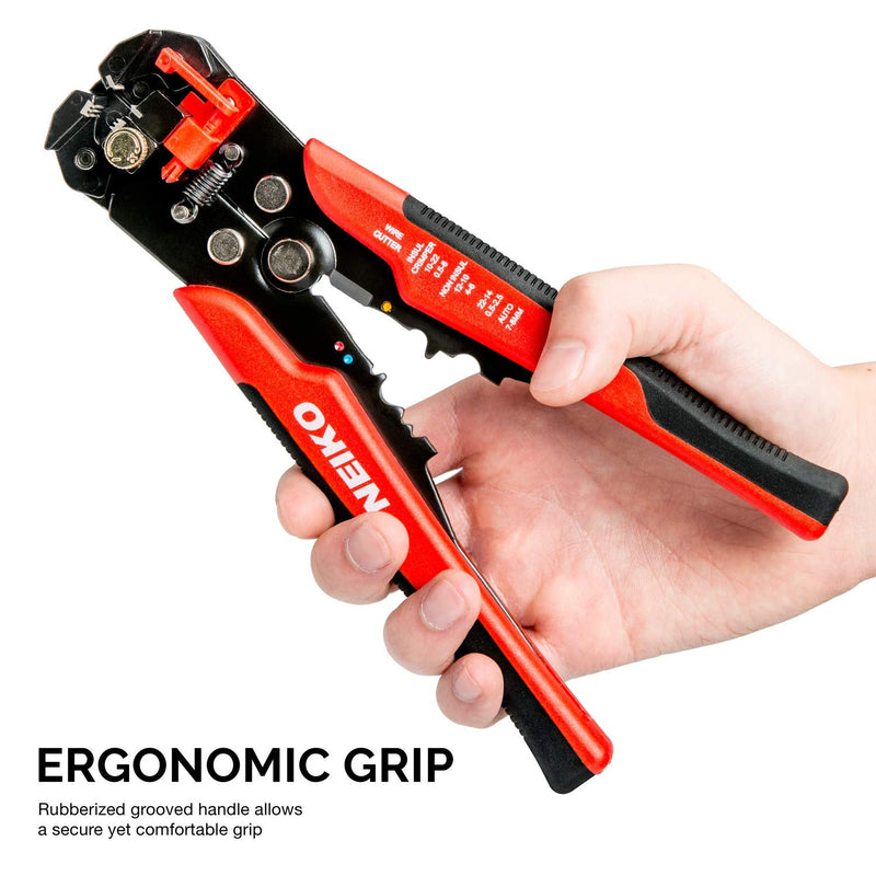  [AUSTRALIA] - NEIKO 01924A 3-in-1 Automatic Wire Stripper, Cutter, and Crimping Tool, Auto Self-Adjusting Pliers that Cut up to 24 AWG