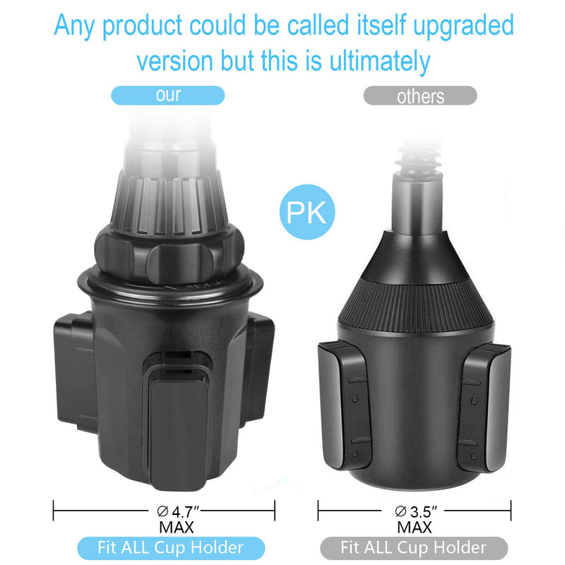  [AUSTRALIA] - Car-Cup-Holder-Phone-Mount Adjustable Long Pole Automobile Cup Holder Smart Phone Cradle Car Mount for iPhone 11 Pro/XR/XS Max/X/8/7 Plus/6s/Samsung S10 /Note 9/S8 Plus/S7 Edge-Black Black