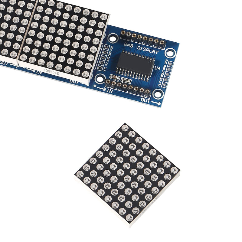 [AUSTRALIA] - ALAMSCN MAX7219 Dot Matrix Module 32x8 4 in 1 LED Display Modules for Arduino Raspberry Pi Microcontroller with 5Pin Wires Red (Pack of 2)