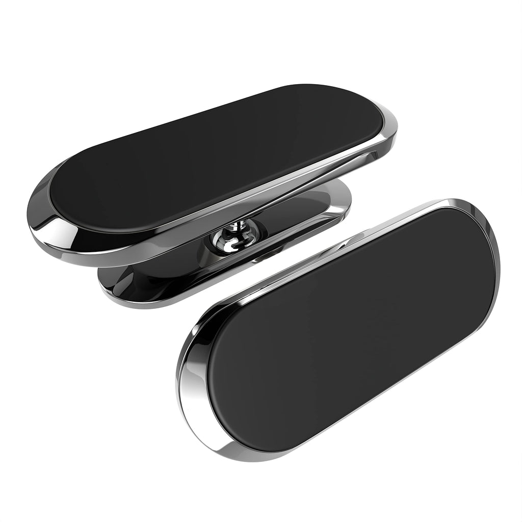  [AUSTRALIA] - 2 Pack Magnetic Zinc Alloy Car Phone Mount, Upgrade Magnet N52 8pcs, Universal Dashboard Holder, Cell Phone Grip Car Kits, 360° Adjustable Super Strong Magnet for Samsung, iPhone, LG, Pixel-Black