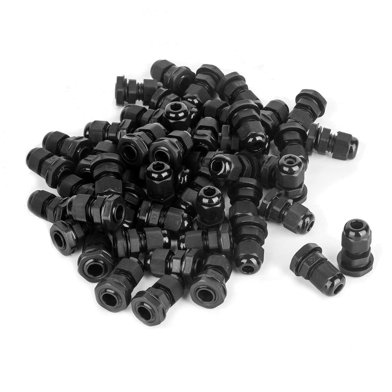 [AUSTRALIA] - AMPELE 50 Pack 1/4'' NPT Cable Gland Waterproof Adjustable 3-6.5mm/0.12-0.26inch Nylon Cable Glands Joints with Gaskets (1/4", 50 Pack) 1/4'' (50-Pack)