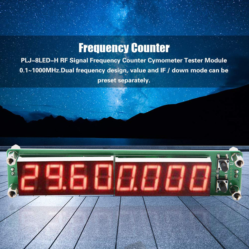  [AUSTRALIA] - PLJ-8LED-H RF 0.1~1000 MHz test module frequency counter, digital signal frequency counter cymometer (red) font with red backlight