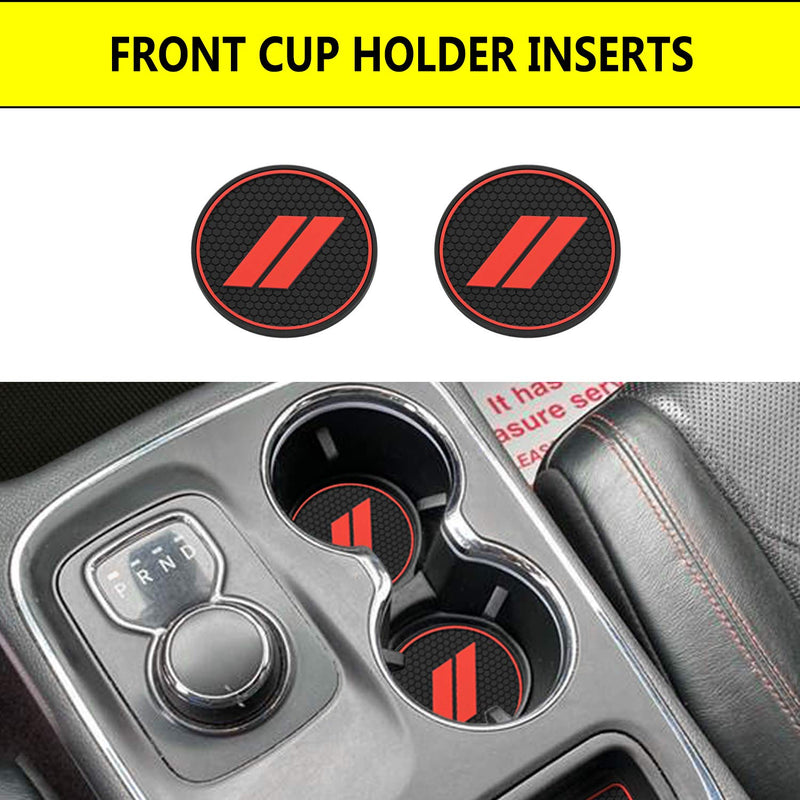  [AUSTRALIA] - YANWEN Non-Slip Cup Holder Insert & Center Console Shifter Liner Trim Mats Custom Fit 2014-2020 Dodge Durango Interior Accessories