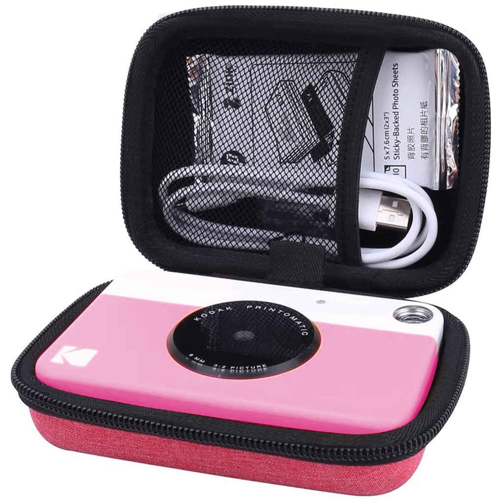  [AUSTRALIA] - Hard Case replacement for Kodak Printomatic Instant Print Camera fits ZINK 2x3" Sticky-Backed Paper with Neck Strap by Aenllosi Red