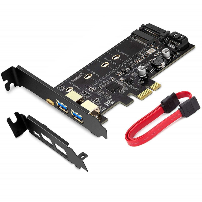  [AUSTRALIA] - MZHOU PCI-E to USB 3.0 PCI Express Card incl.1 USB C and 2 USB A Ports,Adding M.2 NVME SATA III SSD Devices to a PC or Motherboard Using M.2 NVME to PCIe 3.0 Adapter Card with Low Profile Bracket 2 USB 1x