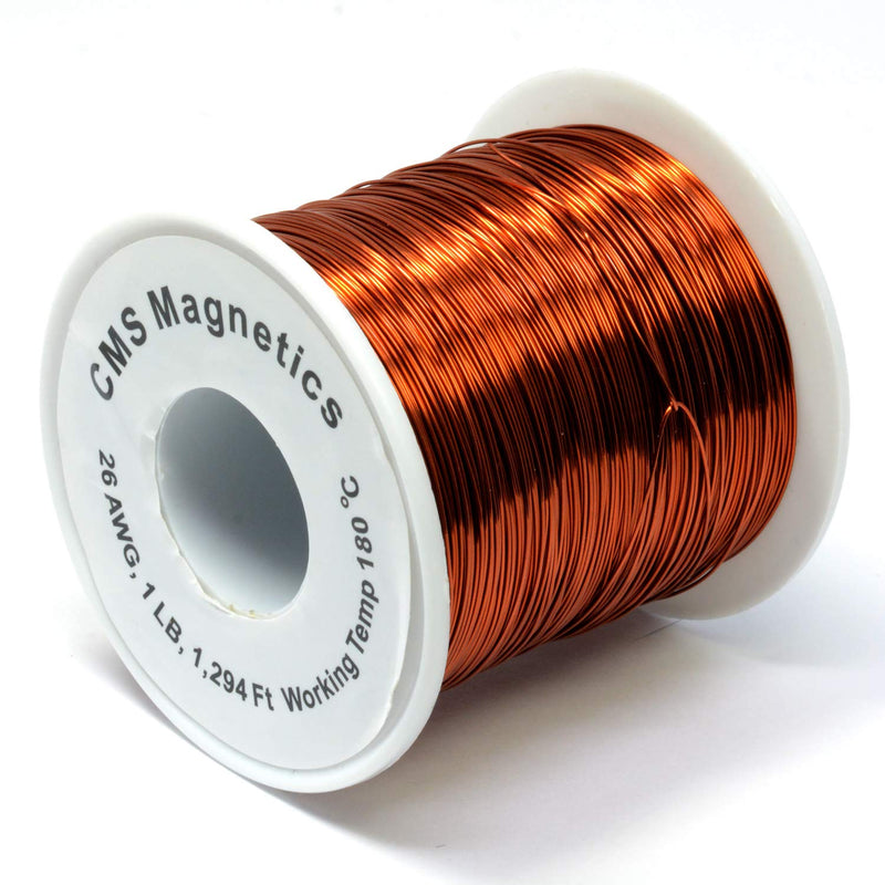  [AUSTRALIA] - CMS Magnetics 26 Gauge Magnet Wire (1 lb, 1294 ft), Enameled Copper Wire with Working Temperature 356 F, for School Science Experiments, Lab Work, DIY Projects 4 26 AWG