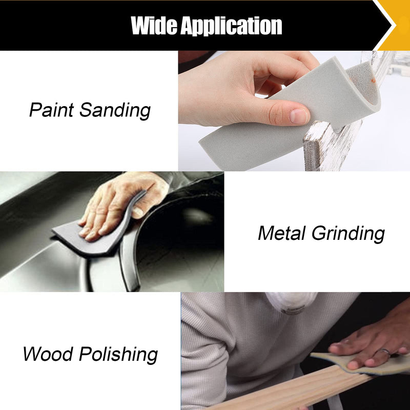  [AUSTRALIA] - BOSHCRAFT 8 Pack Sanding Sponges, Sanding Block Washable and Reusable Sanding Pads Fine/Superfine/UltrafiMicrofine Sanding Block Softback Sanding Sponge for Drywall Wood Metal 5.5”× 4.5"
