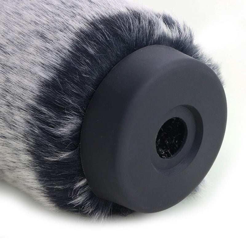  [AUSTRALIA] - NTG Furry Microphone Wind Shield - Windscreen/Windmuff for Rode VideoMic NTG and Microphones with Maximum Slot Length of 100mm (3.9") and Diameter of 18-24mm by YOUSHARES (Black White)