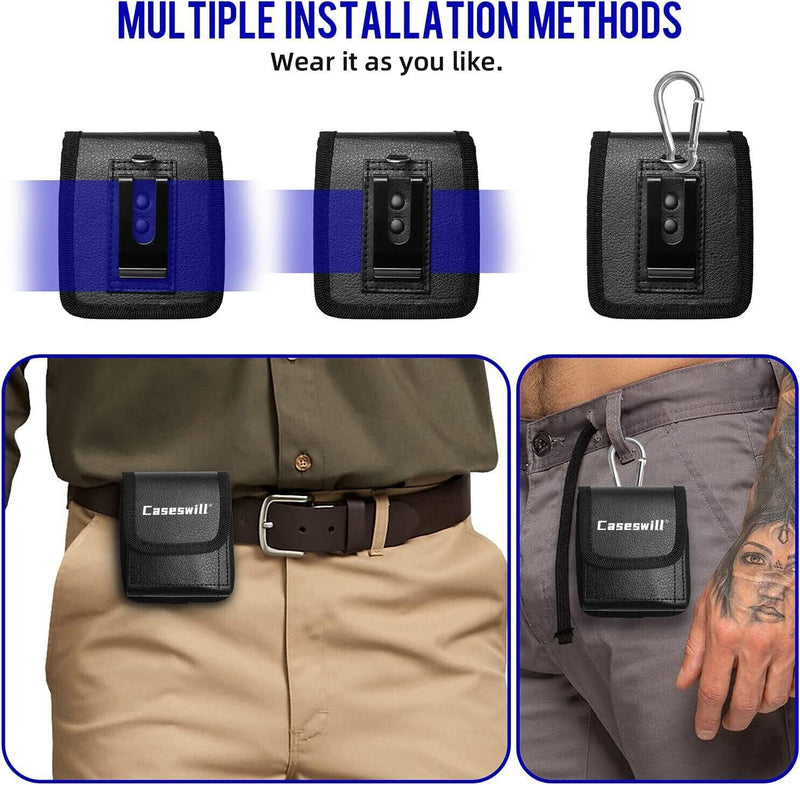 [AUSTRALIA] - Caseswill Phone Holster for Motorola Razr+ Plus (2023) / Motorola Razr 40 / Motorola Razr 40 Ultra/Samsung Galaxy Z Flip 5 4 3 2 5G Case Black Vegan Leather Vertical Pouch with Belt Clip Holster